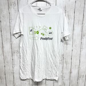 Poshfest Custom Top Unisex Medium White Graphic Short Sleeve Shirt Poshfest 2022